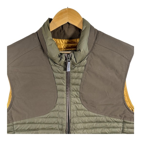 Eddie Bauer Vest Mens Large Green Brown StormDown 700 Sport Shop Puffer Full Zip - Picture 2 of 9